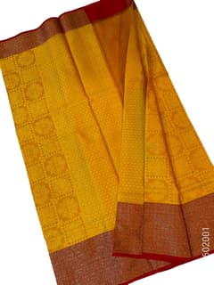 Gold Cotton Silk Zari Work Banarasi Saree view 2