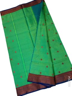Green Cotton Silk Zari Work Banarasi Saree view 2