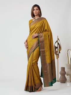Gold Cotton Silk Zari Work Banarasi Saree view 1