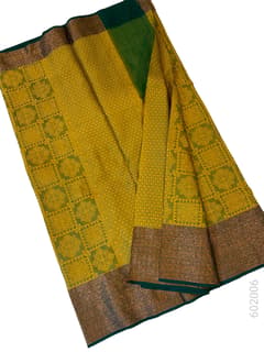 Gold Cotton Silk Zari Work Banarasi Saree view 2