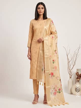 Peach Faux Zari Suit Wholesale