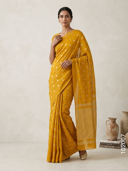 Gold Faux Soft Silk Zari Saree Wholesale