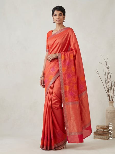 Red Faux Cotton Silk Zari Under 999 Wholesale