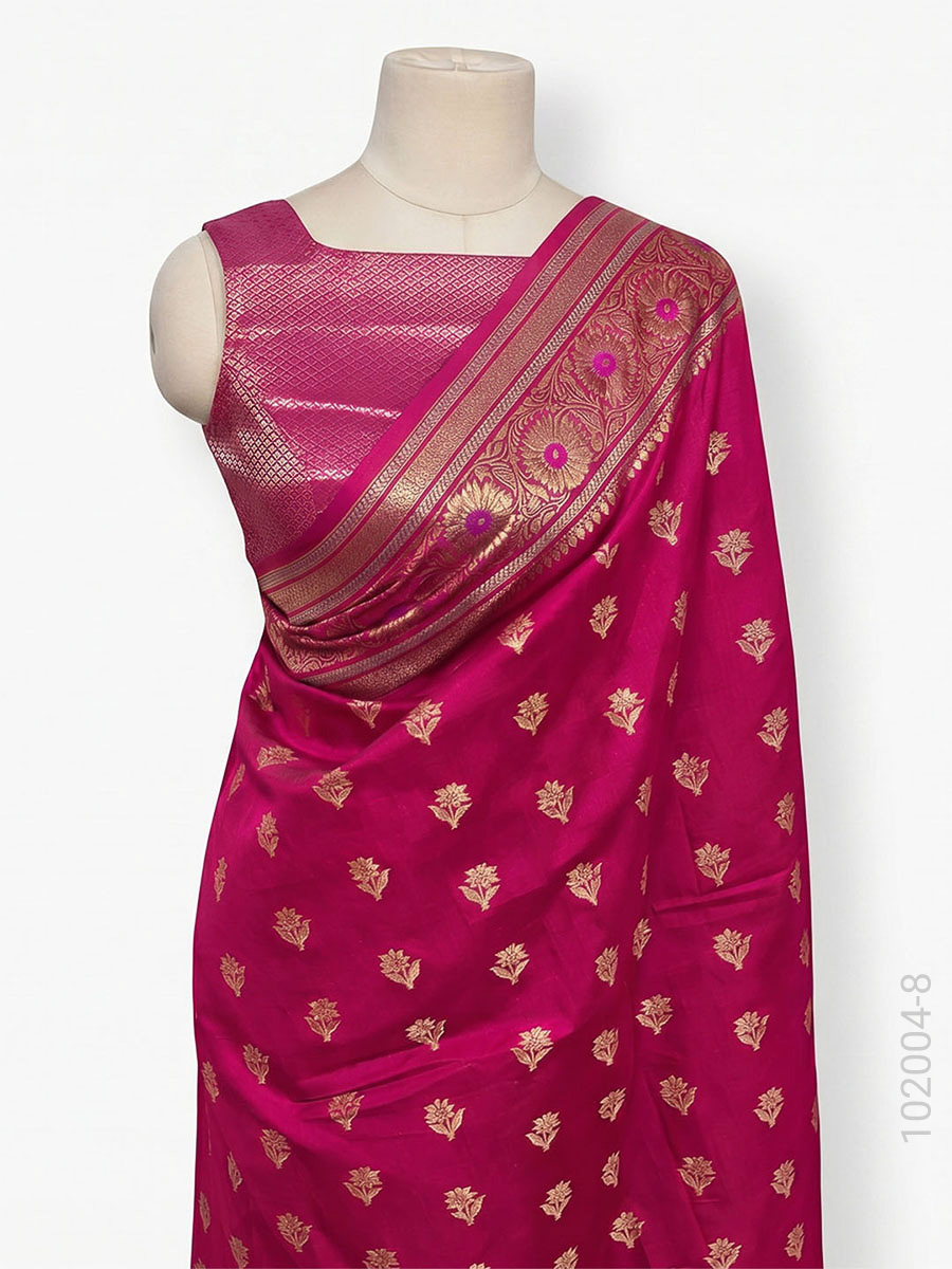 Soft Silk Resham and Zari Work Banarasi Saree Wholesale view 9