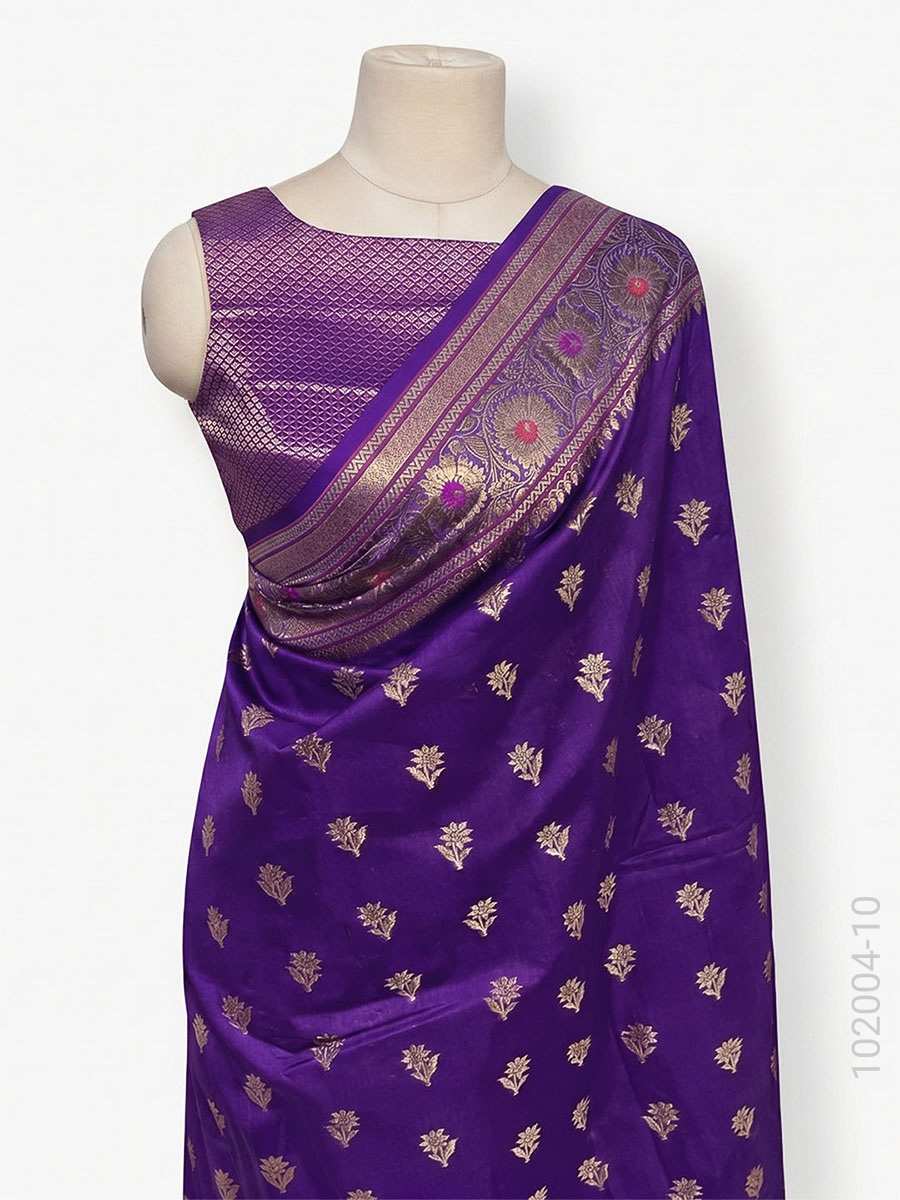 Soft Silk Resham and Zari Work Banarasi Saree Wholesale view 11