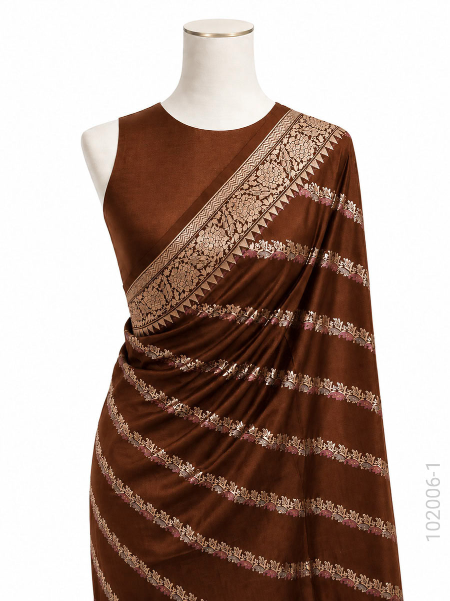 Katan Silk Zari Work Banarasi Saree Wholesale fabric close-up