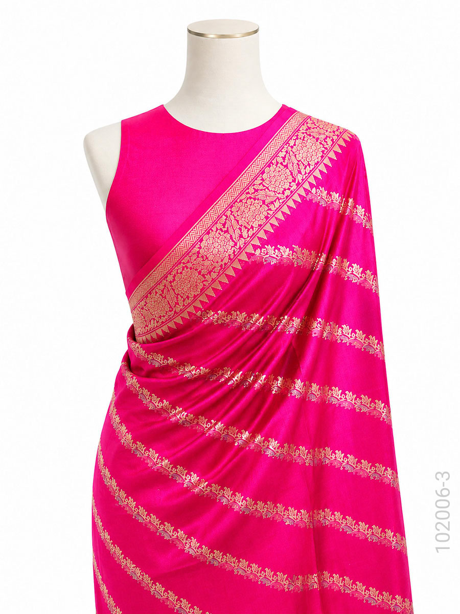 Katan Silk Zari Work Banarasi Saree Wholesale view 4