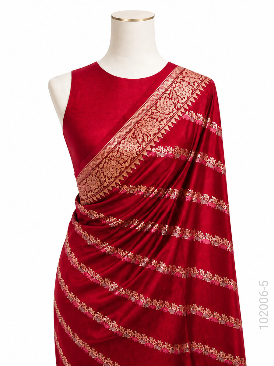 Katan Silk Zari Work Banarasi Saree Wholesale view 6