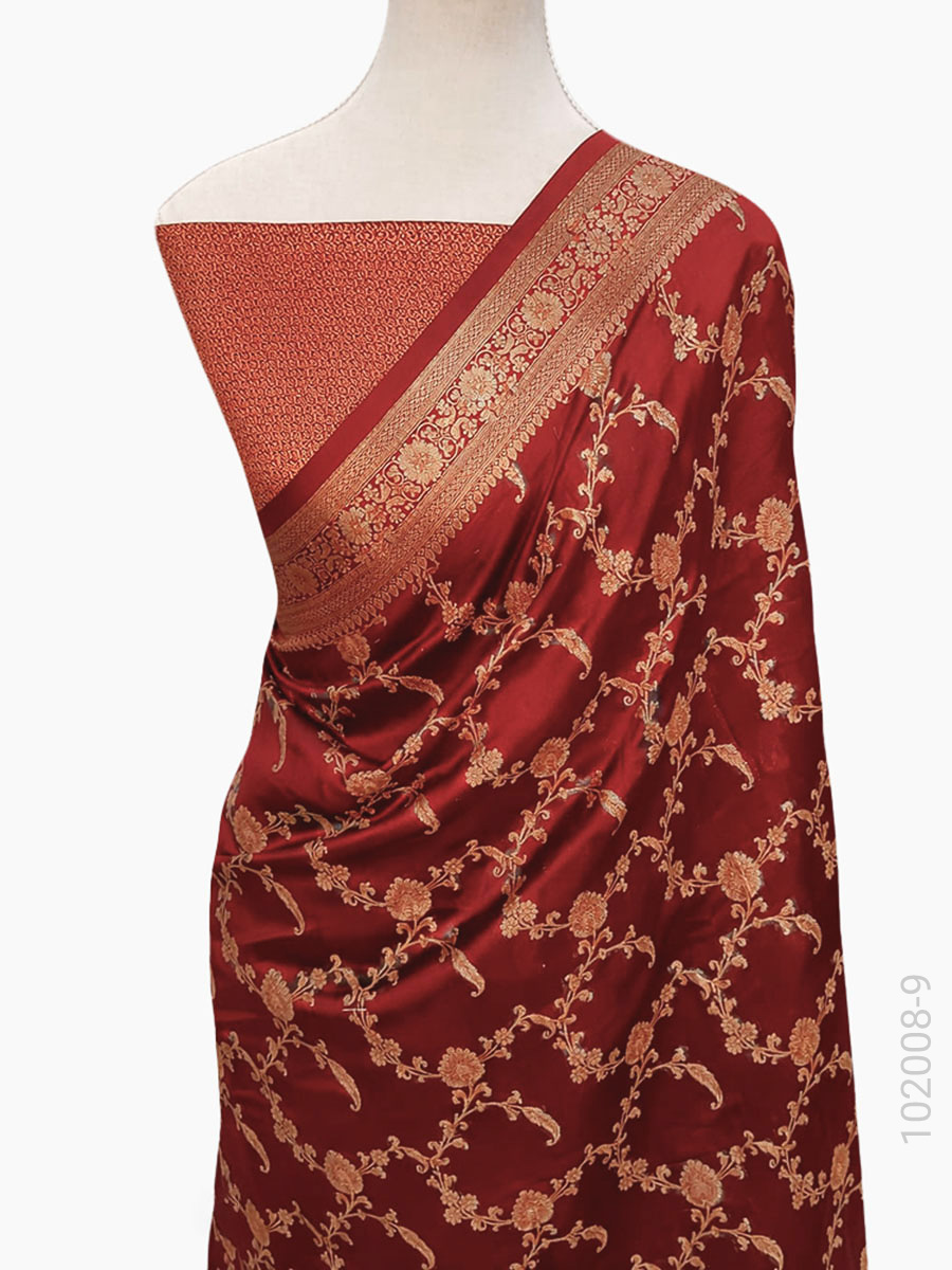 Soft Silk Zari Jaal Work Banarasi Saree Wholesale view 10