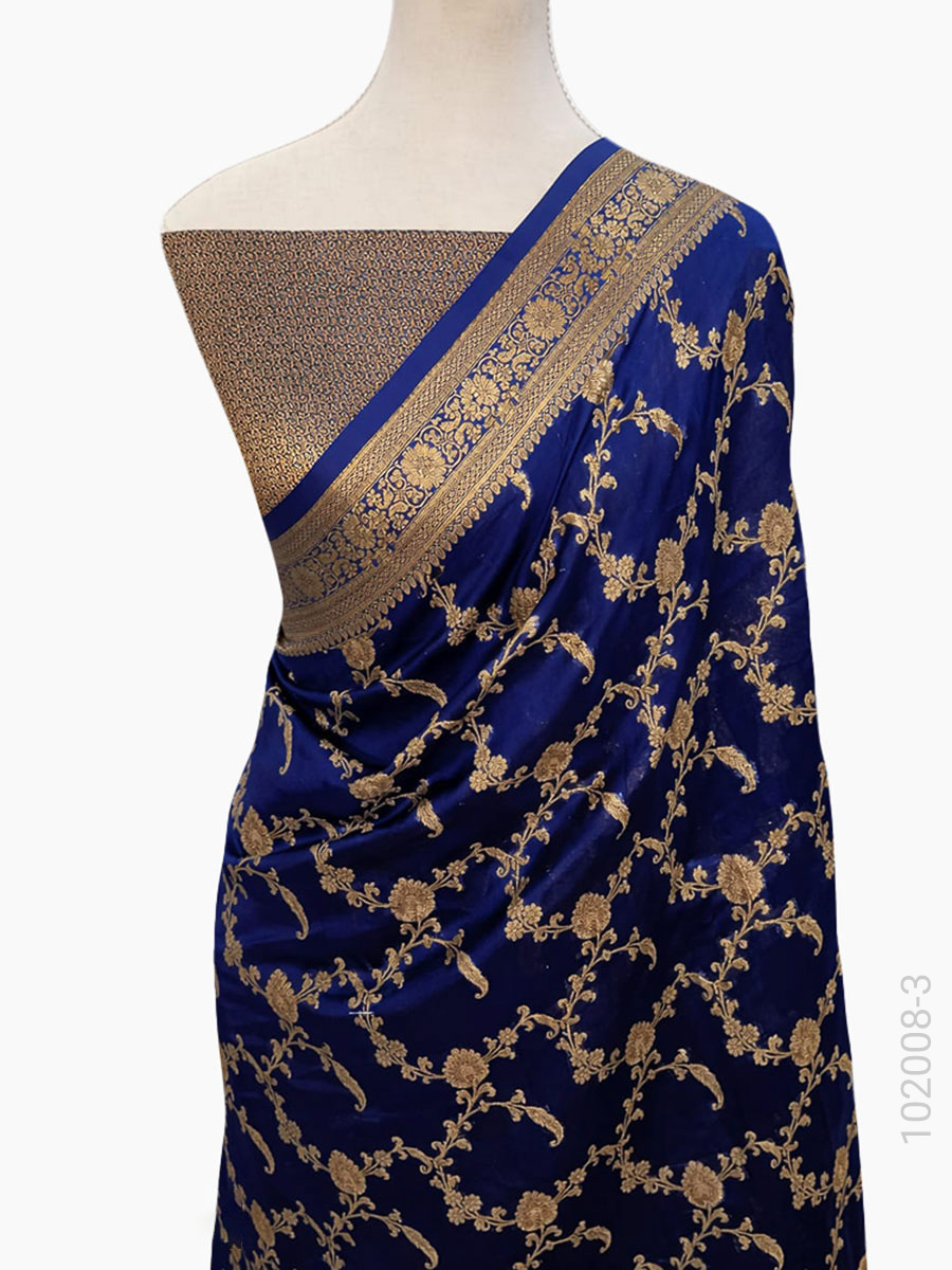 Soft Silk Zari Jaal Work Banarasi Saree Wholesale view 4