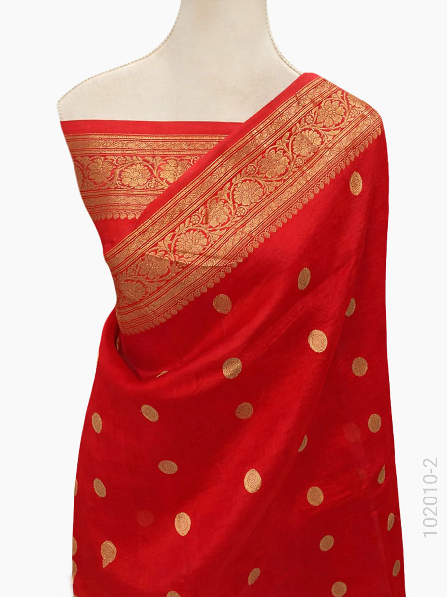 Kora Organza Zari Work Banarasi Saree Wholesale view 3