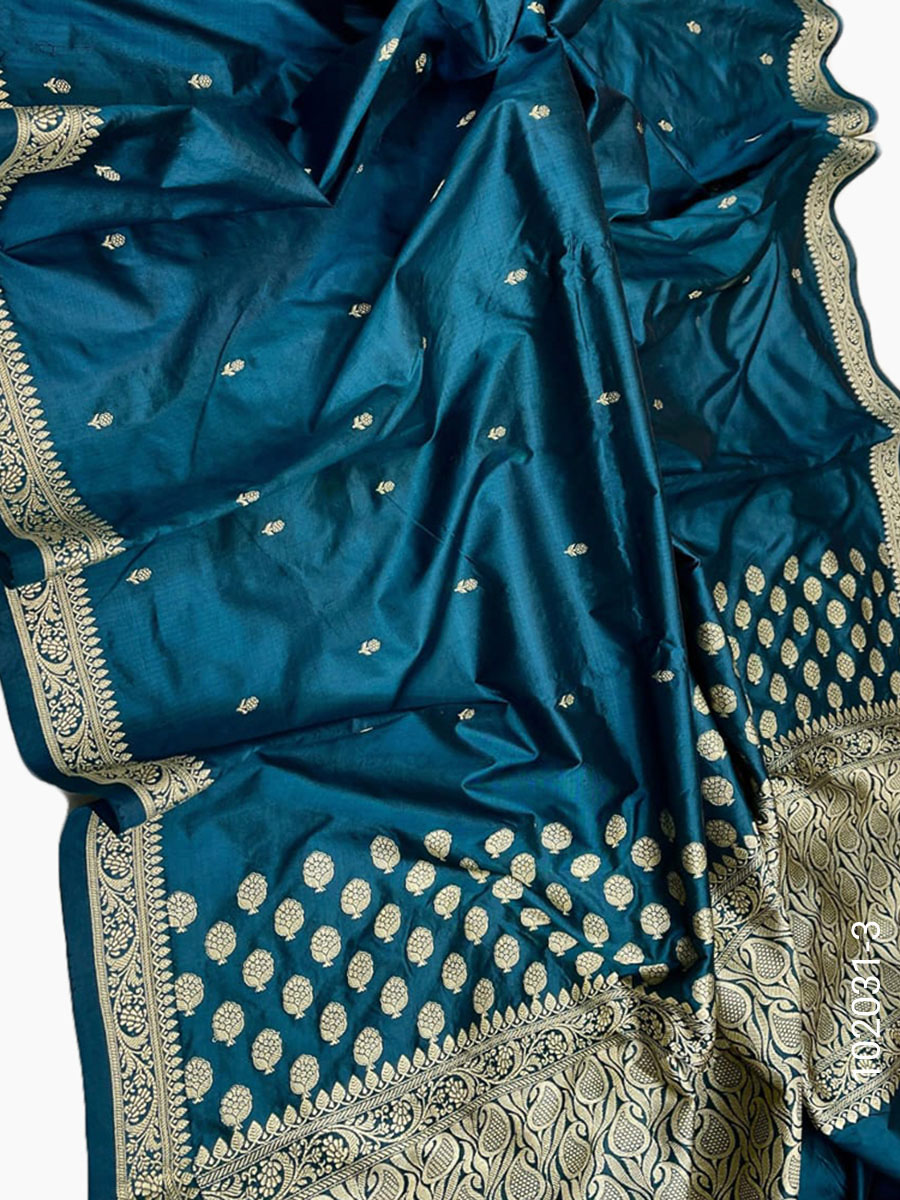 Katan Silk Zari Work Banarasi Saree Wholesale view 4
