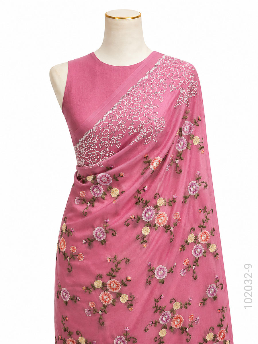 Kora Organza Embroidery Work Banarasi Saree Wholesale view 10
