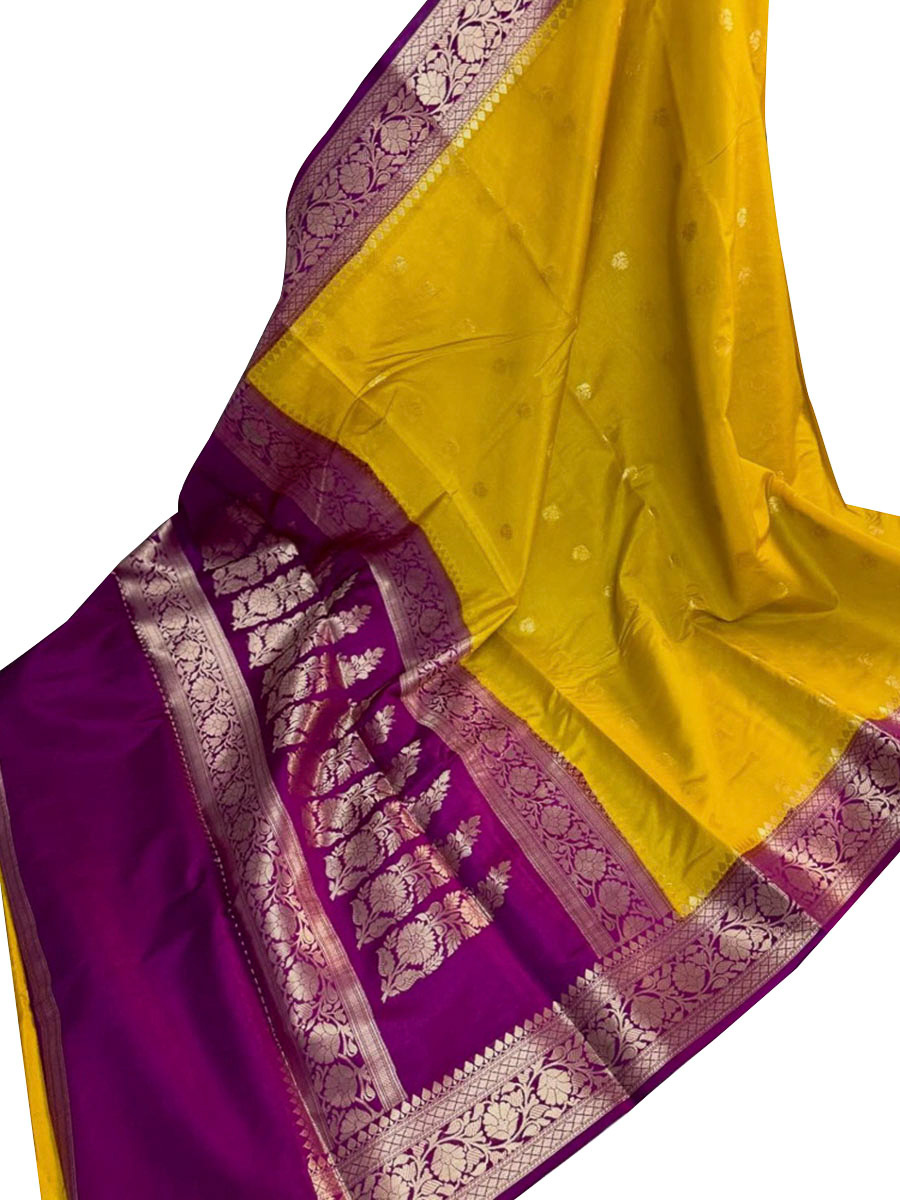 Kora Organza Zari Buti Work Banarasi Saree view 5