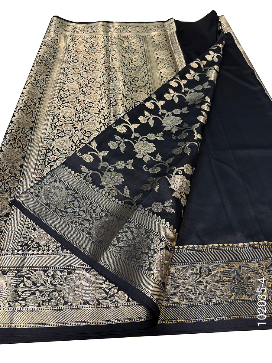 Katan Silk Zari Designer Work Banarasi Saree view 5