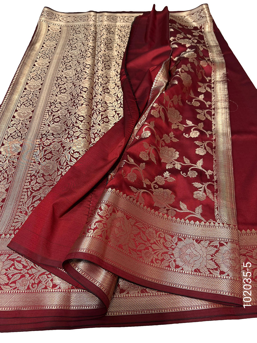 Katan Silk Zari Designer Work Banarasi Saree view 6