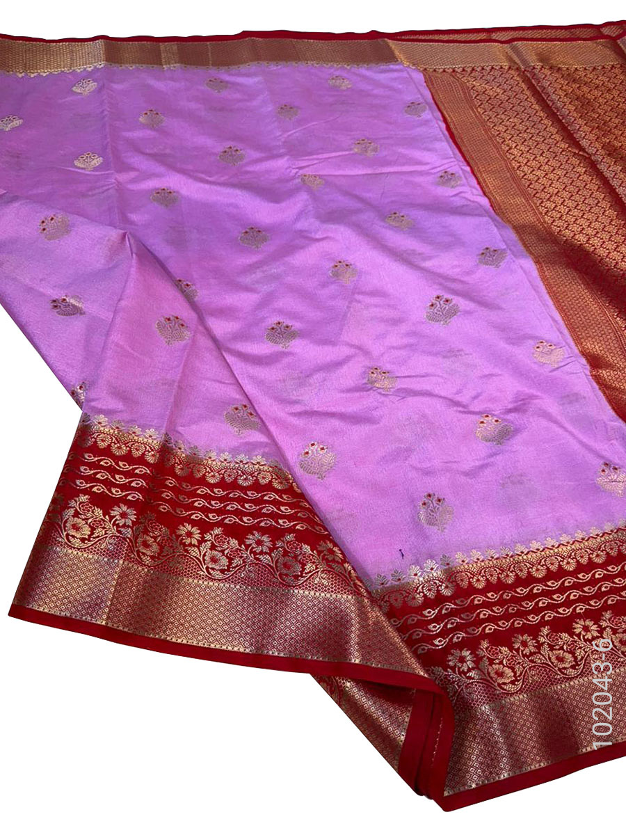 Soft Silk Zari Work Buta Banarasi Saree view 7