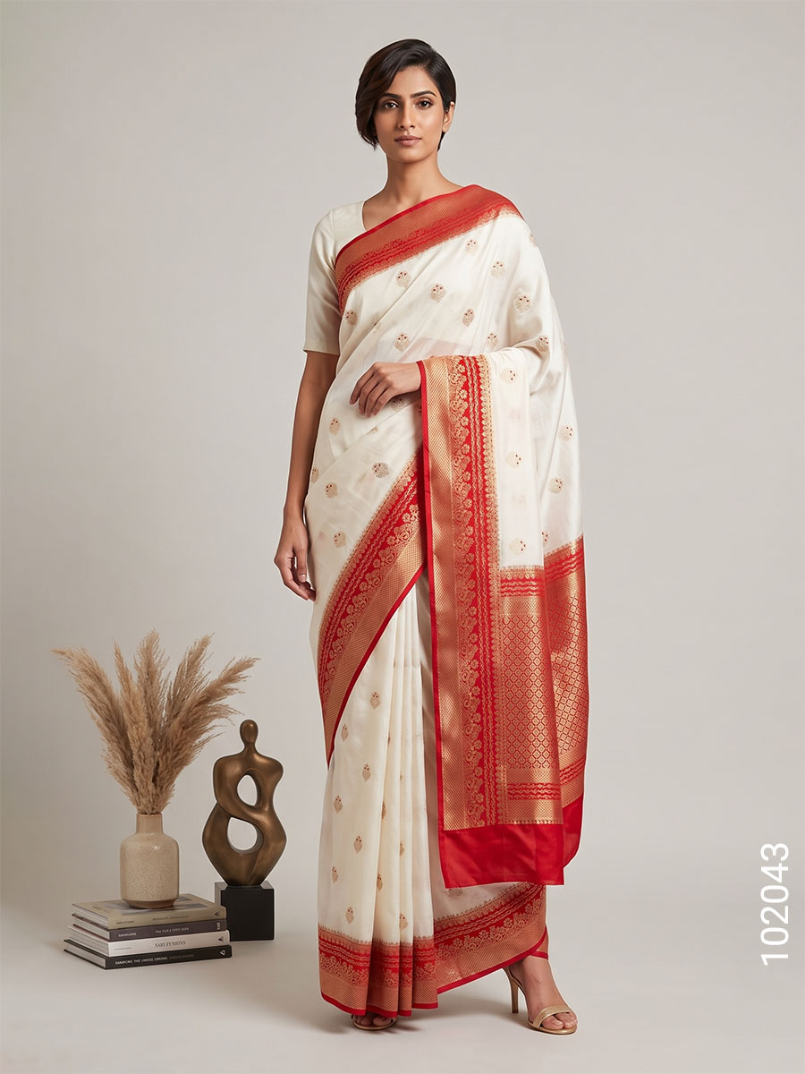 Soft Silk Zari Work Buta Banarasi Saree
