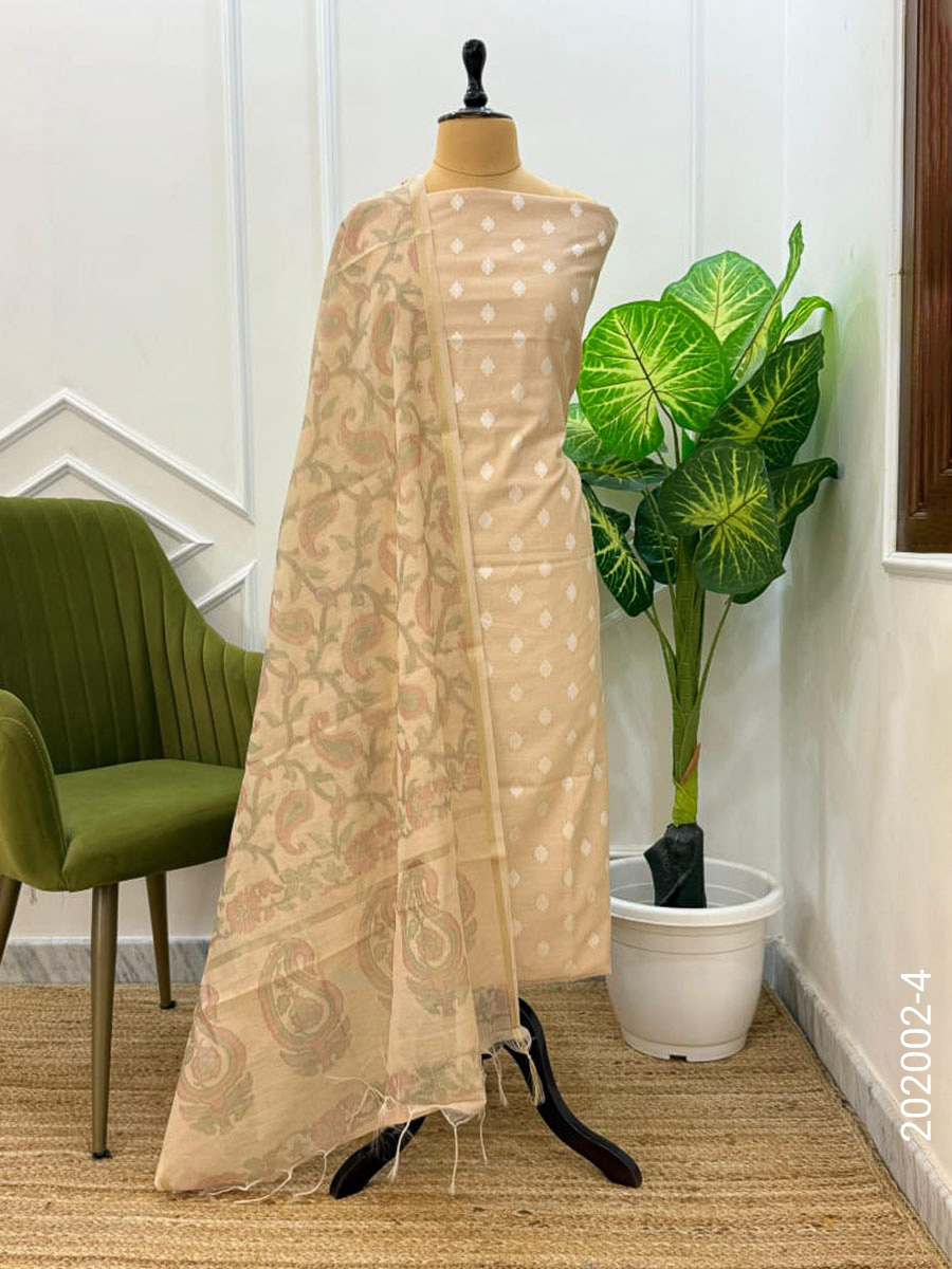 Chanderi Resham Buti Work Banarasi Suit With Chanderi Dupatta view 5