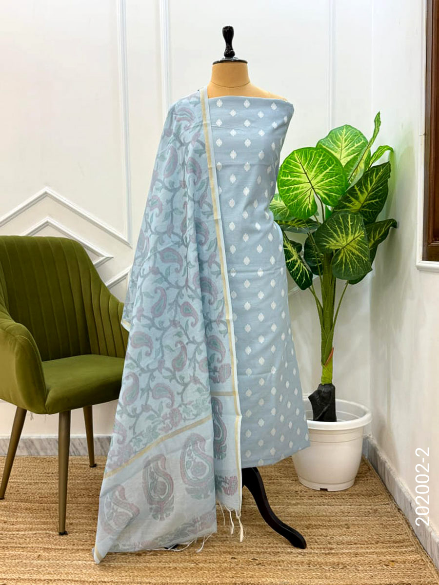 Chanderi Resham Buti Work Banarasi Suit With Chanderi Dupatta view 3